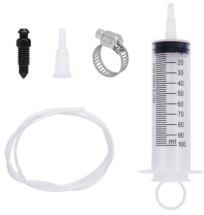 BOXOB 5pcs Brake Bleed Kit, Universal Brake Fluid Bleeder Kit Hydraulic Disc Clutches Brakes Bleeding Tools Oil Fluid Extractor 100ml Syringe 50cm Hose for Motorbikes Quads System Maintenance Repair