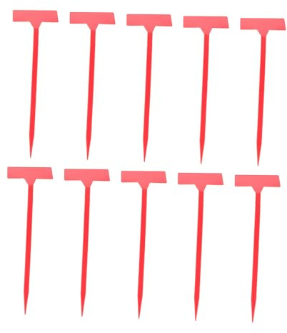 GALPADA 10 Pezzi Etichette per Piante Rosse Impermeabili Marcatori da Esterno Riutilizzabili Tag Piantine Flessibili Adatti per Coltivazioni e Vivaio