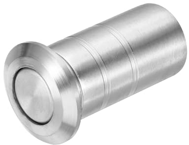 sourcing map 14mm/0.55 Door Latch Dust Protector, 304 Stainless Steel Dust-Proof Security Sliding Lock Inserts, Barrel Bolt Lock Accessories for Interior and Outdoor Latch, Silver