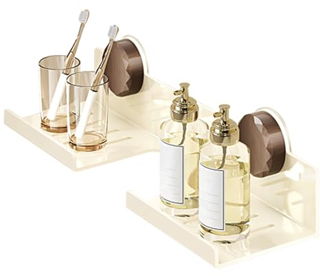 Étagère pour Évier de Salle de Bain sur Robinet | Étagères Murales Salle de Bain | Organisateur À Ventouse Amovible En Acier Carbone Économe En Espace Pour Parfum, Toilette Et Linge Au-Dessus Du