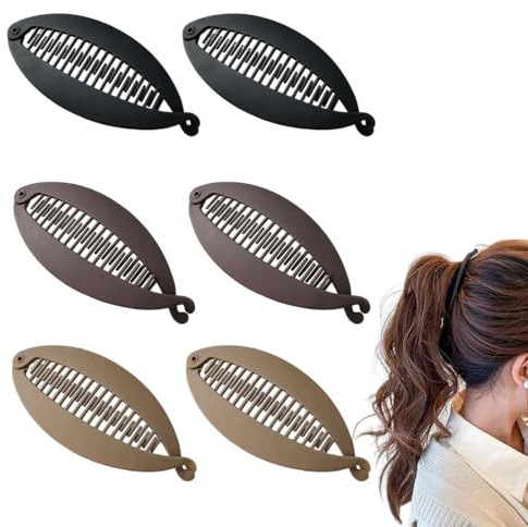 6er-Pack Bananen-Haarspangen Vintage-Fischschwanz-Haarspange Damen-Haarspange Bananen-Haarspangen für Mädchen Vintage-Bananen-Haarspangen französische Bananen-Haarspange für Damen und Mädchen