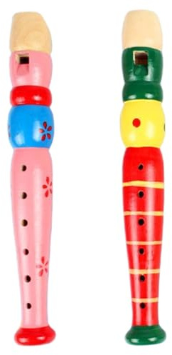 Strumento musicale per bambini, 2 pezzi, flauto dolce colorato in legno a 6 fori, strumenti musicali per bambini dai 3 anni in su, colore casuale