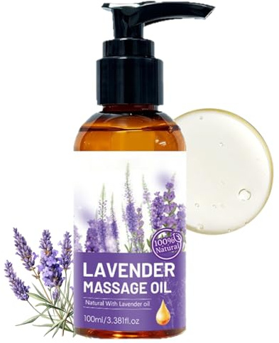 Lavendelöl 100ml,Reines Lavendel Ätherisches Öl für Aromatherapie, Diffusor & Massage,Lavendel Massageöl zur Hautpflege, zur Entspannung & für besseren Schlaf - Für Gesicht und Körper,Lavender Oil