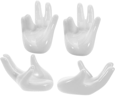 Ipetboom Portauovo di Pasqua in Ceramica a Forma di Mano, Set da 4 Pezzi per Uova Sode, Contenitore Stabile per Esposizione Festiva e Uso Domestico e Ristorazione