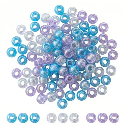 75 Haarperlen für Mädchen, Zopfperlen Bunt Lila Blau Weiss, Haarschmuck für Kinder und Erwachsene, Haarperlen zum Klipsen, für Feste und Kreatives
