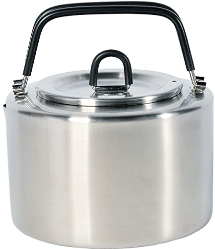 Tatonka Wasserkessel H2O Pot (1,0 L oder 1,5 L) - Wasserkocher aus Edelstahl mit klappbaren isolierten Griffen und Deckel - Lebensmittelecht und resistent gegen Fruchtsäuren