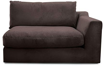 CAVADORE Sofa-Modul Fionamit Armteil rechts / individuell kombinierbar als Ecksofa, Big Sofa oder Wohnlandschaft / 138 x 90 x 112 / Webstoff dunkelbraun