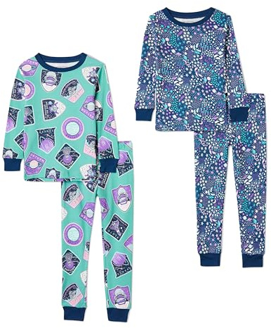 Amazon Essentials Pigiama Unisex per Bambini, in Cotone, con Stampa Pianeta/Spazio, 6-7