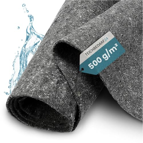 TeichVision – Teichvlies 500g - Vlies für Teich & Pool 5 m x 2 m | Schutzvlies als Poolunterlage - Bodenvlies Pool in grau
