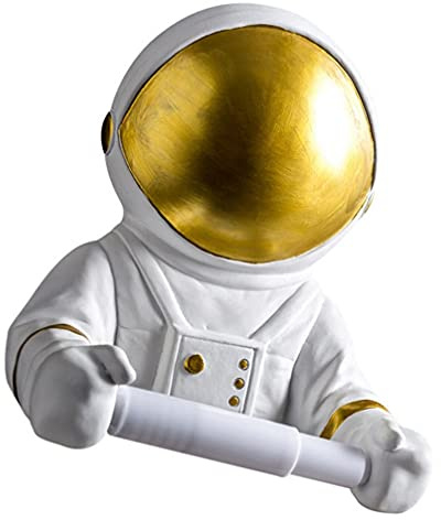 EXCEART Toilettenpapierhalter Astronaut Figur Toilettenpapierrollenhalter Handtuchhalter Klopapierrollenhalter Papierhandtuchspender für WC Badezimmer Bad Deko
