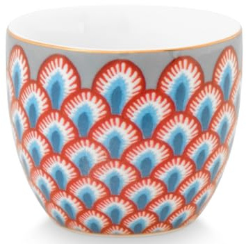 Pip Studio Flower Festival Scallop Eierbecher Light Blue/red