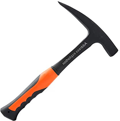 Delaman Geological Hammer Rock Pick The Upgraded Handle is Meticulously Crafted, Pointed Tip Geological Hammer Multifunctional Geology Hand Tools for Mineral Exploration Survey