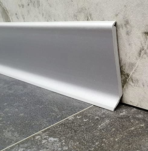 MadeInNature Plinthes souples adhésives en PVC, Colle sèche haute qualité, différents Coloris, Blanc, Gris, Dimensions au choix (Gris Clair, Hauteur 80 mm x Longueur 8 ml)