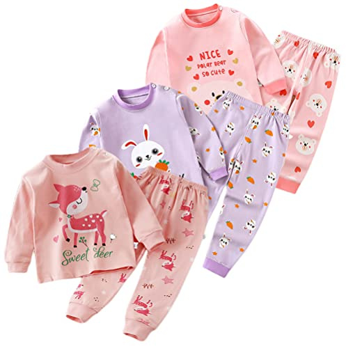 XM-Amigo Bambino Ragazze 3 Set da 6 Pezzi Strati Termici per Bambini Top e Pantaloni Biancheria Intima Termica per Bambini e Ragazzi Biancheria Intima Lunga e Lunga Pigiama Intimo Termico
