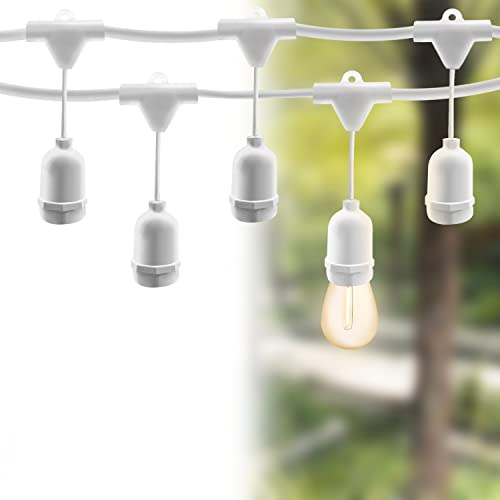 m MU Guirnalda Luces Exterior LED 15(3 * 5) Metros 30 Portalámparas Para LED E27 Blanco Cable Impermeable Extensible Hasta 1000W IP54 Exterior Jardín Boda [Clase de eficiencia energética: A]