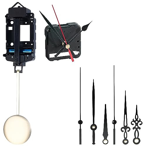 St. Leonhard Uhrenlaufwerk: Flüsterleises, schleichendes Uhrwerk mit 3 Zeigersets und Pendel-Modul (Quarz Uhrwerk Wanduhr, leises Wanduhr, Uhr)