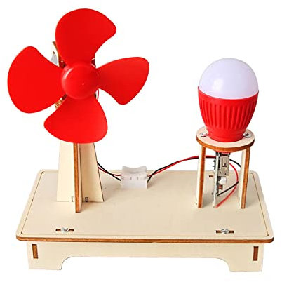 Giocattolo a Turbina Eolica, Esperimenti Scientifici Fai-Da-Te Eoliche Sviluppo di Progetti Intelligenti per La Scuola Domestica Assemblaggio in Legno, Modello di Generatore Eolico Modello Didattico