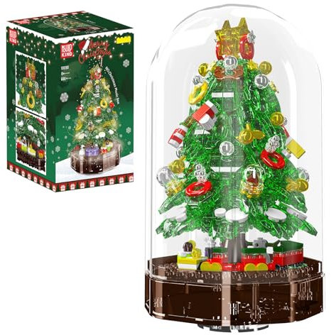 Mould King 10090 Weihnachtsbaum Bausteine Set, Weihnachten Spieluhr Modell Set mit LED Licht, Weihnachten Geschenke Spielzeug für Erwachsene und Kinder ab 8+ Jahren (688 Teile)