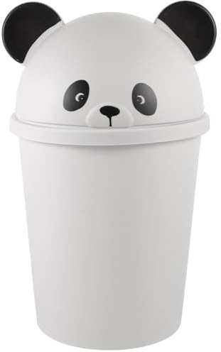AOKWAWALIY Panda Mülleimer Mit Deckel Süßer Cartoon Abfallkorb Für Küche Badezimmer Und Büro Innen-Mülleimer Als Papierkorb Für Haushalt Kinderzimmer Und Geschenk