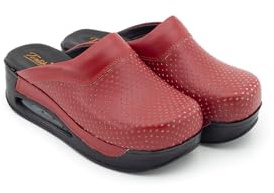 Terlik Sabo Air ST176 MAX Zuecos de Cuero Mules Zapatillas Zapatos Sabot, Mujer, Rojo-Negro, EU 39