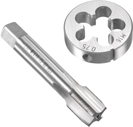MACHSWON M16 x 0,75 mm metrisches Gewindeschneider-Set – Maschinengewindebohrer mit rundem Gewindeschneider-Set für Gewindereparatur
