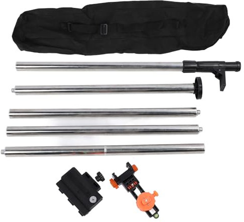 Adjustable Telescoping Level Pole with Fine Tuning Head Aluminum Alloy Extension Rod Level Accessories for Engineers Surveyors
