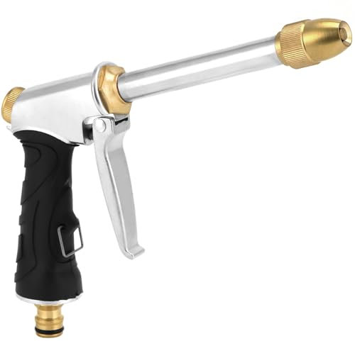 QWORK® Gartenschlauch Spritzpistole, Zinklegierung Hochdruck Wasserpistole für Autowaschen, Pflanzenbewässerung und Duschen von Haustieren