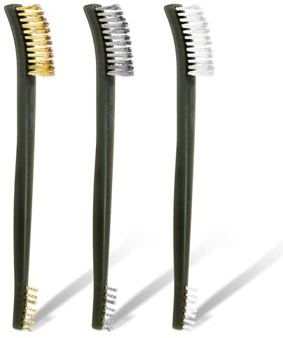 3 Stück Stahlbürste Klein, Dauerhaft Drahtbürste Mini Doppelende Metallbürste Reinigung Messingbürste Grill Reinigungsbürste Nylonbürste für Reinigung Schmutz Und Rost