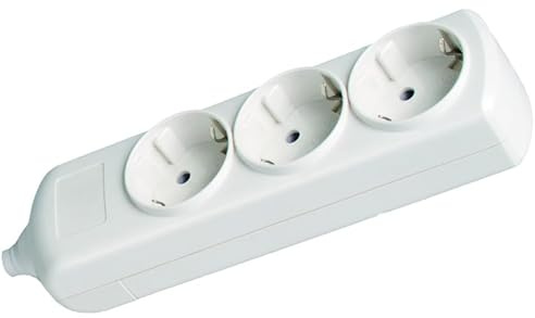 Multiprise Blanche 3 Prises 3680 W sans Fil, 16 A 250 V, Prise Terre latérale