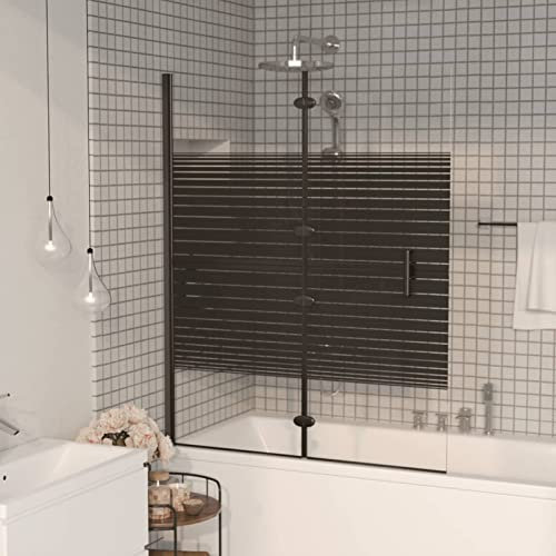 JUDYY Faltbare Duschkabine ESG, Duschabtrennung, Schiebetür Dusche, Duschwanddichtung, Duschkabinen Ersatzteile, Dusche Eckeinstieg, 100x140 cm Schwarz