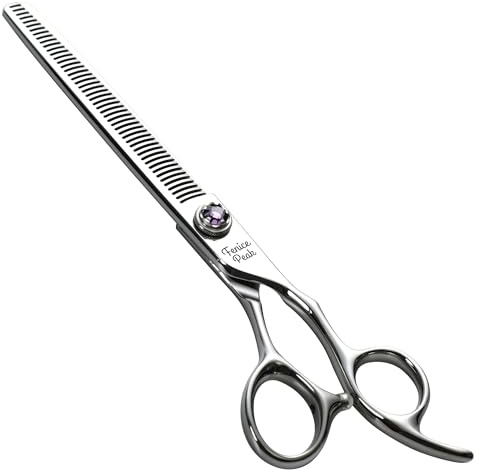 Fenice Peak 7 inch Thinning Dog Grooming Scissors Professional Dog Shears Made of Japanese 440C Stainless Steel with Jewelled Screw Trimming Cutting Scissors Durable and Sharp