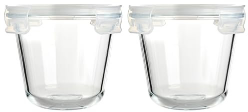 SXUUXB 710ml Glasbehälter mit Deckel,2er Meal Prep Gläser,Glasschüssel mit Deckel,Glas Suppe Behälter,frischhaltedosen glas,Spülmaschinenfest, Mikrowellen & Gefrierschrankgeeignet, BPA-Freie