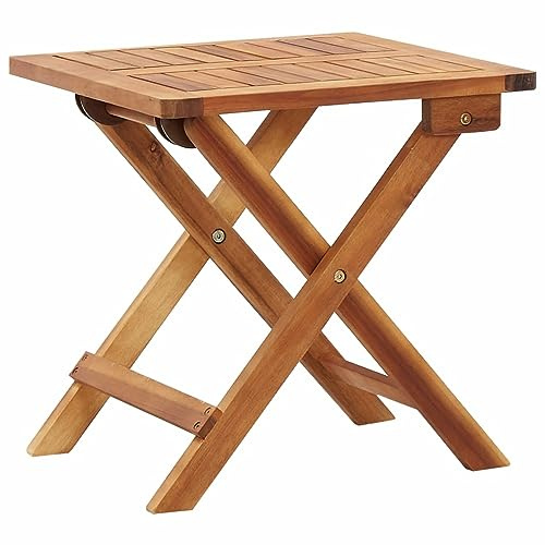 ShGaxin Klappbarer Garten-Couchtisch 40 x 40 x 40 cm Massivholz Akazie, Gartentisch, Balkontisch, Balkon Tisch, Balkonmöbel Kleiner Balkon, Beistelltisch - 46005