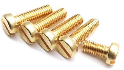 EQEQE Rändelschrauben, gerändelte Rändelschraube, Messing-Zylinderkopfschraube mit Schlitz, Messingschraube, Möbelschrauben, Messingbolzen M2 M2,5 M3 M4 M5 M6 M8(Type B,M4x25mm (30pcs))