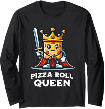 Illustration amusante de collations surgelées Pizza Roll Queen Manche Longue