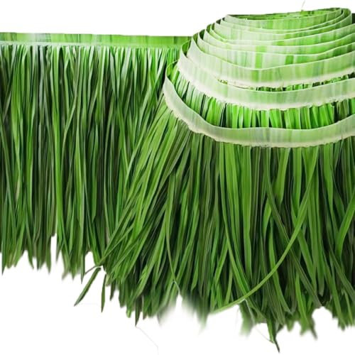 ZIUSFAC Grün Palmschindel Simulierte Palmdach Dach Deko Palmenblätter Regendicht Reetdach Hawaiianische Palmgras Rolle Künstliche Strohfliesen Gazebo Terrasse Entenboot(0.5x6m/1.6x19.6ft)