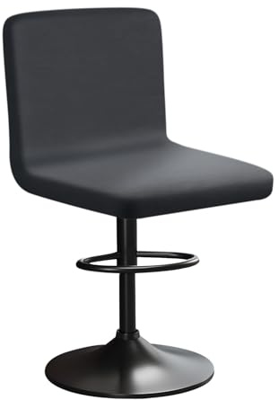 HuaLiSiJi Stretch Barhocker Stuhlhussen Bezüge Bezug Barhocker mit Lehne Samt Bar Stuhlhussen, Luxuriöser Stoff，Einer Weichen Textur, Dehnbar Knitterfrei Waschbar Staubdicht (1, Grau)