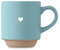 Kleine Kaffee Tasse aus Keramik mit eingraviertem Herz. Platzsparend Stapelbar. Passend für doppelten Espresso oder für die Kinder. max. 170ml - Ø6,8 - Höhe: 8cm (Petrol)