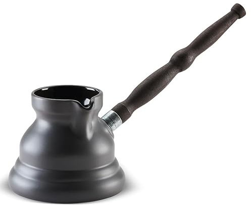 Caffettiera turca in ceramica 300 ml Cezve Ibrik Briki Turka Vintage con manico in legno rimovibile per fornelli elettrici a gas