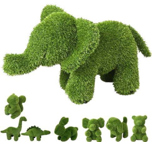 Suinga Figurine de gazon artificiel éléphant sur pied 23 x 45 x 29 cm Idéal pour jardin, terrasse et maison
