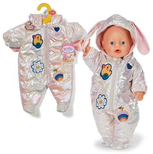 BABY born Tutina da Neve con Orecchie da Coniglio – Abbigliamento per bambole di alta qualità – Accessorio per bambole da 43 cm