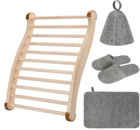 Chaise de Sauna Confortable en Bois avec Dossier en Forme de S - Accessoires de Sauna pour Tout Sauna ou Sauna Infrarouge