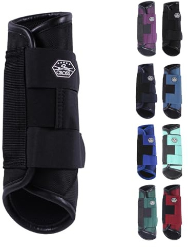 NETPROSHOP 1 Paar Eventing-Hinterbein-Gamaschen Technical Pferde Vielseitigkeitsgamaschen, Groesse:L, Farbe:Schwarz
