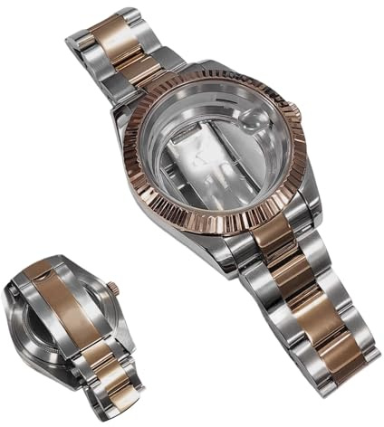 41mm Uhrengehäuse Geriffelte Lünette Gold für Rolex Datejust | Bicolor Roségold Finish Armband 8285 Uhrwerk Casual Dress Herren
