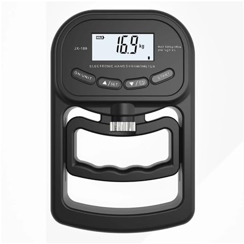 Tester for la forza di presa elettronico 396Lbs/180Kg Dinamometro digitale Misuratore USB Schermo LCD for impugnatura(Black A charging)
