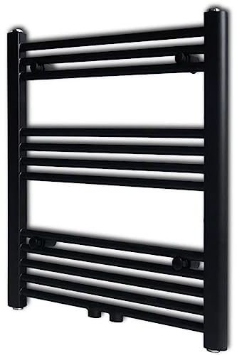 Nqyjm Radiateur porte-serviettes eau chaude droite noir 600 x 764 mm pour salle de bain