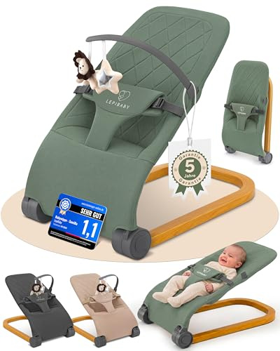 LepiBaby Babywippe Neugeborene, 0 bis 12 Monate, Baby Wippe, Baby Bouncer