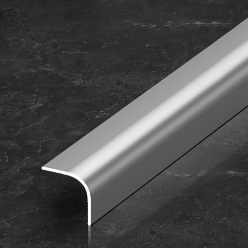 Coayuou Cornière En Alu Baguette Finition 100cm* 3 Pièces Profilé Carrelage Solide Et Élégante, Idéale Pour Parquets, Douches Et Mur De Carrelage, Installation Facile Et Précise(Silver,20mm)