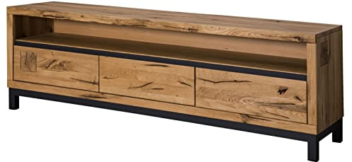 MASSIVMOEBEL24.DE | VILLANDERS TV-Board 170x40x56 Wildeiche geölt, Farbe:Natur geölt, Größe:170x40x56 cm (BxTxH)