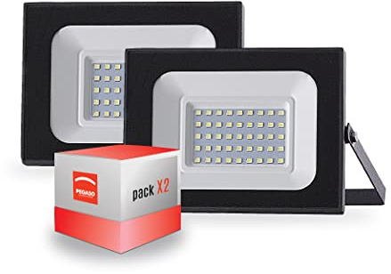 PEGASO - SET DI 2 FARO LED FLOODLIGHT - da esterno IP65-30W - FARI LED con LUCE BIANCA FREDDA 6000K - design ULTRASOTTILE - 2400 LUMEN